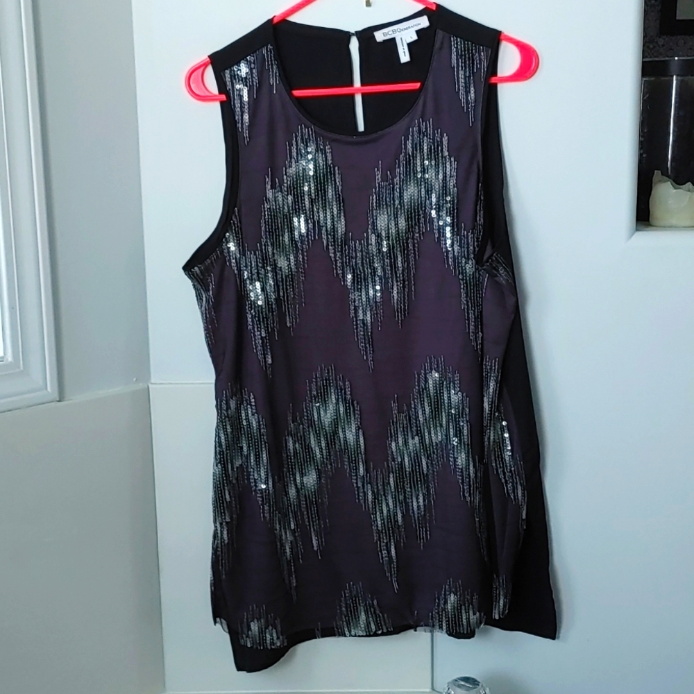BCBG Generation sequined sleevless tank tunic